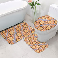 Aloha Hawaii Tiki Palaka Motifs Bathroom Set Honohono Lei Orange Elegant Vibes LT14 - Polynesian Pride
