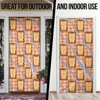 Aloha Hawaii Tiki Palaka Motifs Door Cover Honohono Lei Orange Elegant Vibes LT14 - Polynesian Pride