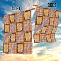 Aloha Hawaii Tiki Palaka Motifs Garden Flag Honohono Lei Orange Elegant Vibes LT14 - Polynesian Pride