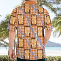 Aloha Hawaii Tiki Palaka Motifs Hawaiian Shirt Honohono Lei Orange Elegant Vibes LT14 - Polynesian Pride
