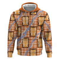 Aloha Hawaii Tiki Palaka Motifs Hoodie Honohono Lei Orange Elegant Vibes LT14 Pullover Hoodie Orange - Polynesian Pride