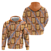 Aloha Hawaii Tiki Palaka Motifs Hoodie Honohono Lei Orange Elegant Vibes LT14 - Polynesian Pride