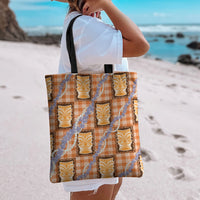 Aloha Hawaii Tiki Palaka Motifs Tote Bag Honohono Lei Orange Elegant Vibes LT14 - Polynesian Pride