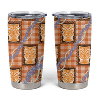 Aloha Hawaii Tiki Palaka Motifs Tumbler Cup Honohono Lei Orange Elegant Vibes LT14 Orange - Polynesian Pride