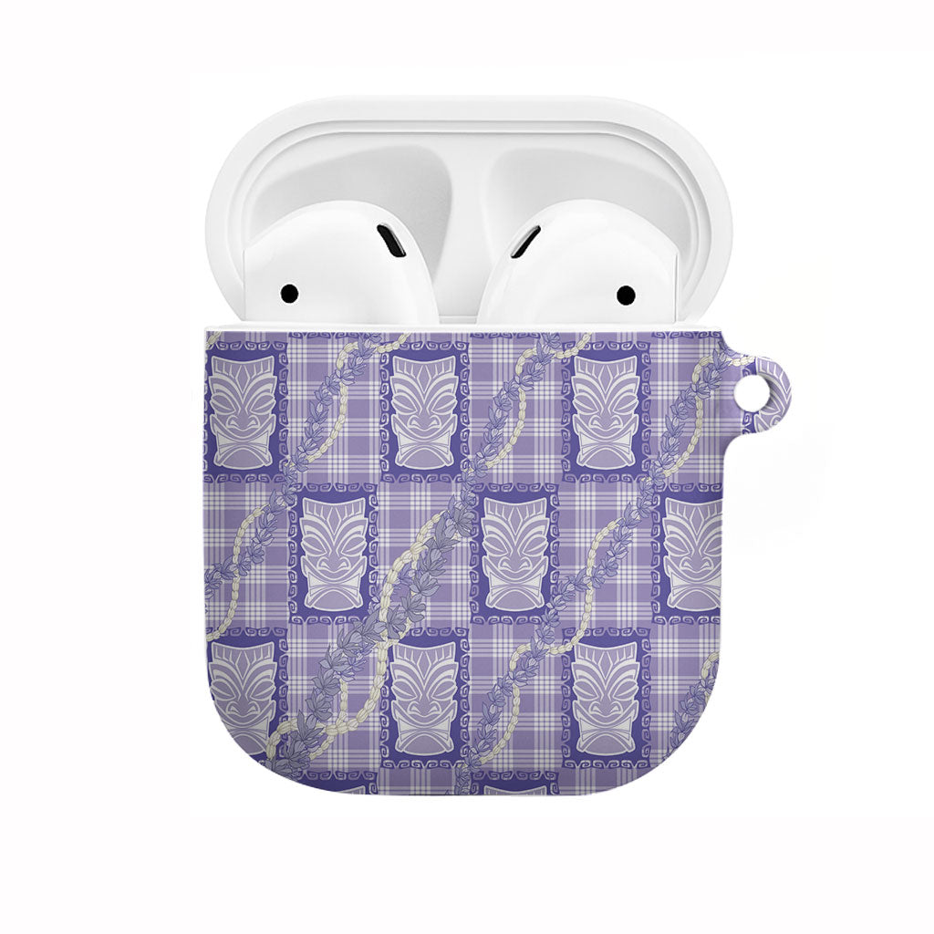 Aloha Hawaii Tiki Palaka Motifs AirPods Case Honohono Lei Purple Elegant Vibes LT14 Purple - Polynesian Pride