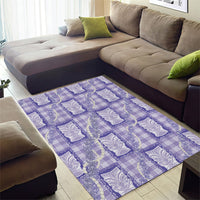 Aloha Hawaii Tiki Palaka Motifs Area Rug Honohono Lei Purple Elegant Vibes LT14 - Polynesian Pride