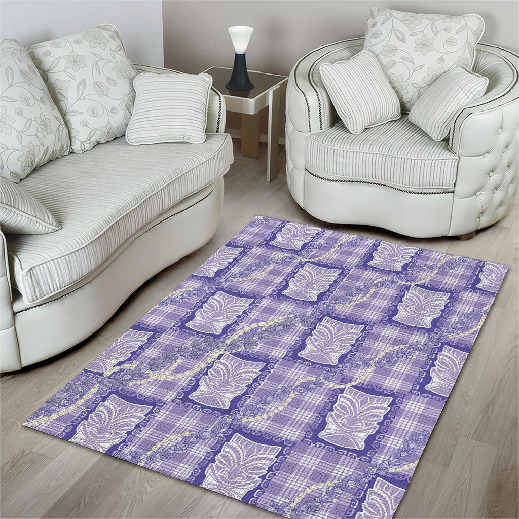 Aloha Hawaii Tiki Palaka Motifs Area Rug Honohono Lei Purple Elegant Vibes LT14 - Polynesian Pride