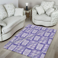 Aloha Hawaii Tiki Palaka Motifs Area Rug Honohono Lei Purple Elegant Vibes LT14 - Polynesian Pride