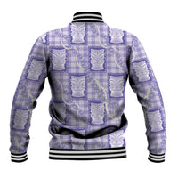 Aloha Hawaii Tiki Palaka Motifs Baseball Jacket Honohono Lei Purple Elegant Vibes LT14 - Polynesian Pride