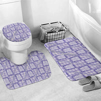 Aloha Hawaii Tiki Palaka Motifs Bathroom Set Honohono Lei Purple Elegant Vibes LT14 Mat Set Only (3 pcs) One Size Purple - Polynesian Pride