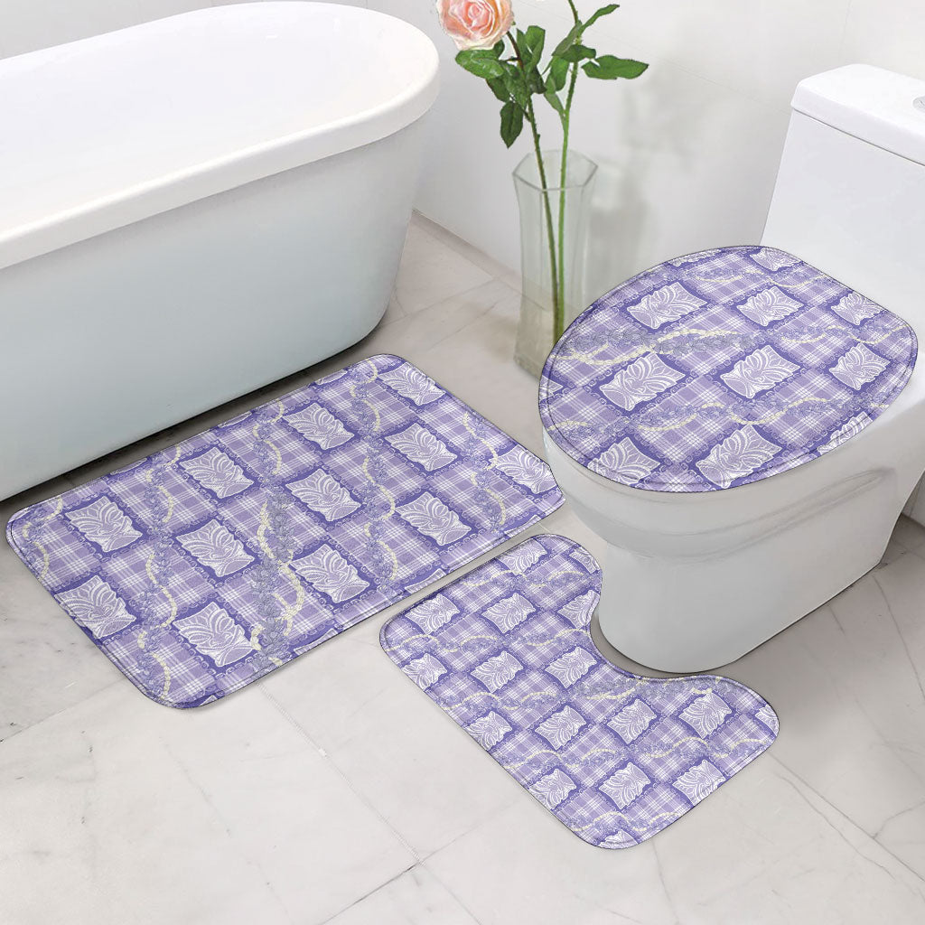 Aloha Hawaii Tiki Palaka Motifs Bathroom Set Honohono Lei Purple Elegant Vibes LT14 - Polynesian Pride