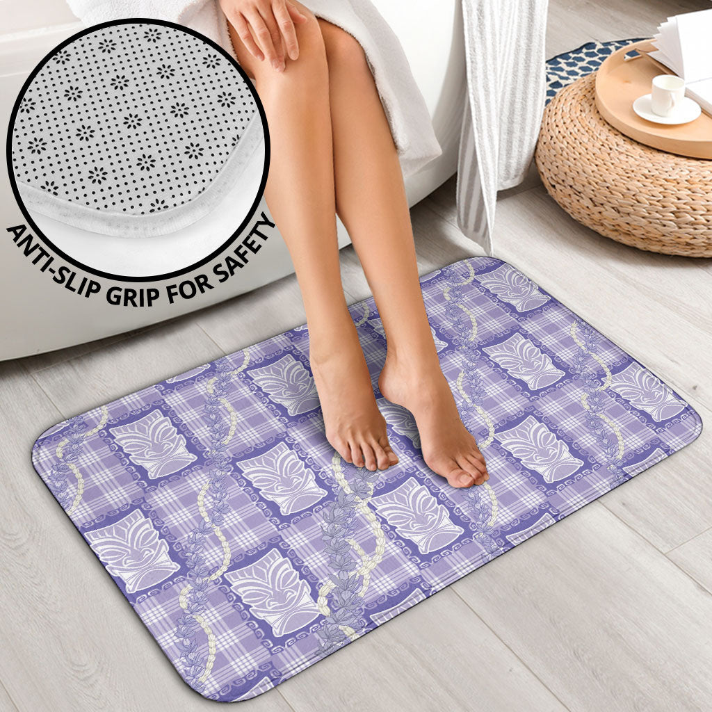Aloha Hawaii Tiki Palaka Motifs Bathroom Set Honohono Lei Purple Elegant Vibes LT14 - Polynesian Pride
