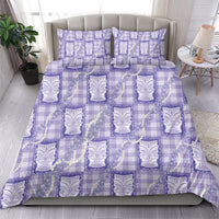 Aloha Hawaii Tiki Palaka Motifs Bedding Set Honohono Lei Purple Elegant Vibes LT14 - Polynesian Pride
