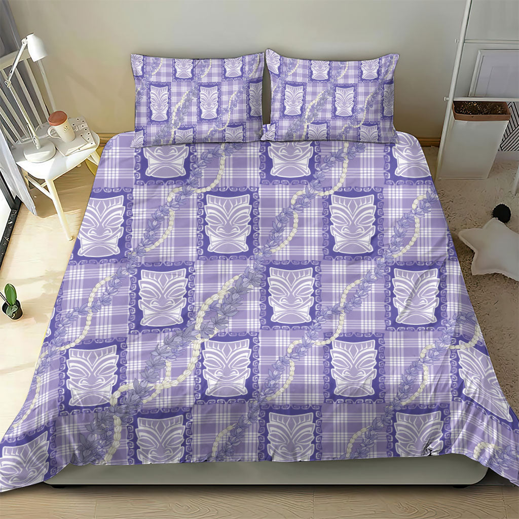Aloha Hawaii Tiki Palaka Motifs Bedding Set Honohono Lei Purple Elegant Vibes LT14 - Polynesian Pride