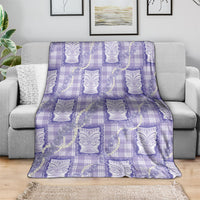 Aloha Hawaii Tiki Palaka Motifs Blanket Honohono Lei Purple Elegant Vibes LT14 - Polynesian Pride
