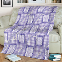 Aloha Hawaii Tiki Palaka Motifs Blanket Honohono Lei Purple Elegant Vibes LT14 - Polynesian Pride