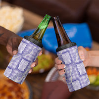 Aloha Hawaii Tiki Palaka Motifs 4 in 1 Can Cooler Tumbler Honohono Lei Purple Elegant Vibes LT14 - Polynesian Pride