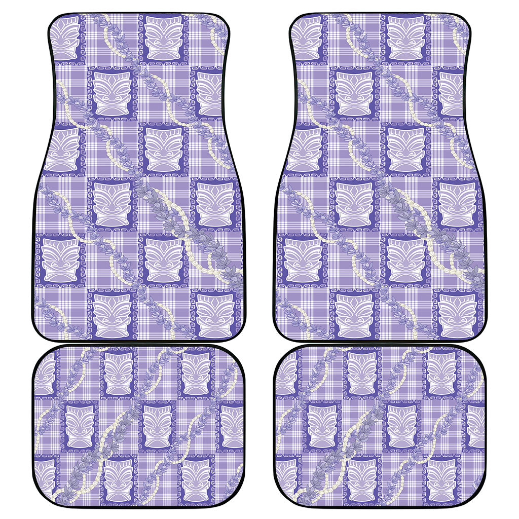 Aloha Hawaii Tiki Palaka Motifs Car Mats Honohono Lei Purple Elegant Vibes LT14 - Polynesian Pride