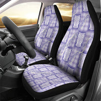Aloha Hawaii Tiki Palaka Motifs Car Seat Cover Honohono Lei Purple Elegant Vibes