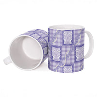 Aloha Hawaii Tiki Palaka Motifs Ceramic Mug Honohono Lei Purple Elegant Vibes LT14 - Polynesian Pride