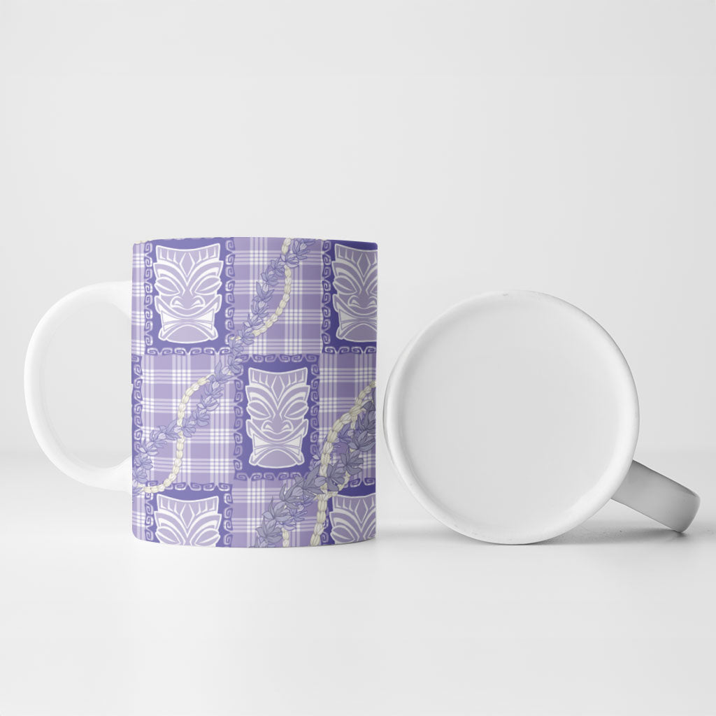 Aloha Hawaii Tiki Palaka Motifs Ceramic Mug Honohono Lei Purple Elegant Vibes LT14 - Polynesian Pride