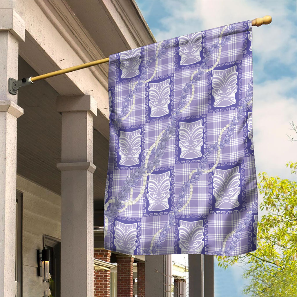Aloha Hawaii Tiki Palaka Motifs Garden Flag Honohono Lei Purple Elegant Vibes LT14 House Flag Purple - Polynesian Pride