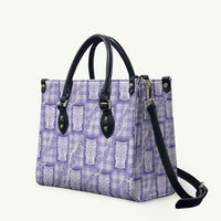 Aloha Hawaii Tiki Palaka Motifs Leather Bag Honohono Lei Purple Elegant Vibes LT14 Purple - Polynesian Pride