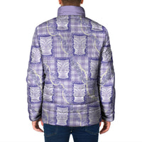 Aloha Hawaii Tiki Palaka Motifs Padded Jacket Honohono Lei Purple Elegant Vibes LT14 - Polynesian Pride