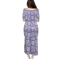 Aloha Hawaii Tiki Palaka Motifs Puletasi Honohono Lei Purple Elegant Vibes LT14 - Polynesian Pride