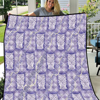 Aloha Hawaii Tiki Palaka Motifs Quilt Honohono Lei Purple Elegant Vibes LT14 Purple - Polynesian Pride
