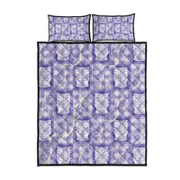 Aloha Hawaii Tiki Palaka Motifs Quilt Bed Set Honohono Lei Purple Elegant Vibes LT14 - Polynesian Pride
