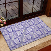 Aloha Hawaii Tiki Palaka Motifs Rubber Doormat Honohono Lei Purple Elegant Vibes LT14 - Polynesian Pride
