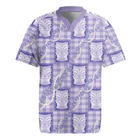 Aloha Hawaii Tiki Palaka Motifs Rugby Jersey Honohono Lei Purple Elegant Vibes LT14 Purple - Polynesian Pride