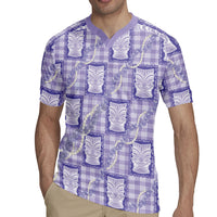 Aloha Hawaii Tiki Palaka Motifs Rugby Jersey Honohono Lei Purple Elegant Vibes LT14 - Polynesian Pride