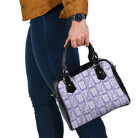 Aloha Hawaii Tiki Palaka Motifs Shoulder Handbag Honohono Lei Purple Elegant Vibes LT14 - Polynesian Pride