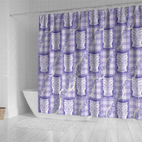 Aloha Hawaii Tiki Palaka Motifs Shower Curtain Honohono Lei Purple Elegant Vibes LT14 - Polynesian Pride