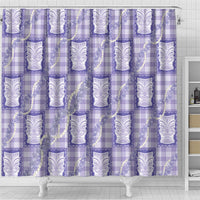 Aloha Hawaii Tiki Palaka Motifs Shower Curtain Honohono Lei Purple Elegant Vibes LT14 - Polynesian Pride