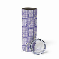 Aloha Hawaii Tiki Palaka Motifs Skinny Tumbler Honohono Lei Purple Elegant Vibes LT14 - Polynesian Pride