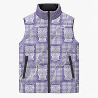 Aloha Hawaii Tiki Palaka Motifs Sleeveless Puffer Jacket Honohono Lei Purple Elegant Vibes LT14 Unisex Purple - Polynesian Pride