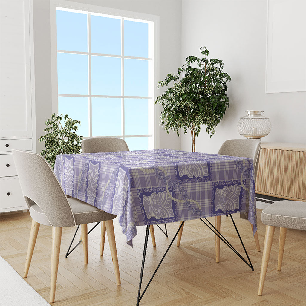 Aloha Hawaii Tiki Palaka Motifs Tablecloth Honohono Lei Purple Elegant Vibes LT14 - Polynesian Pride