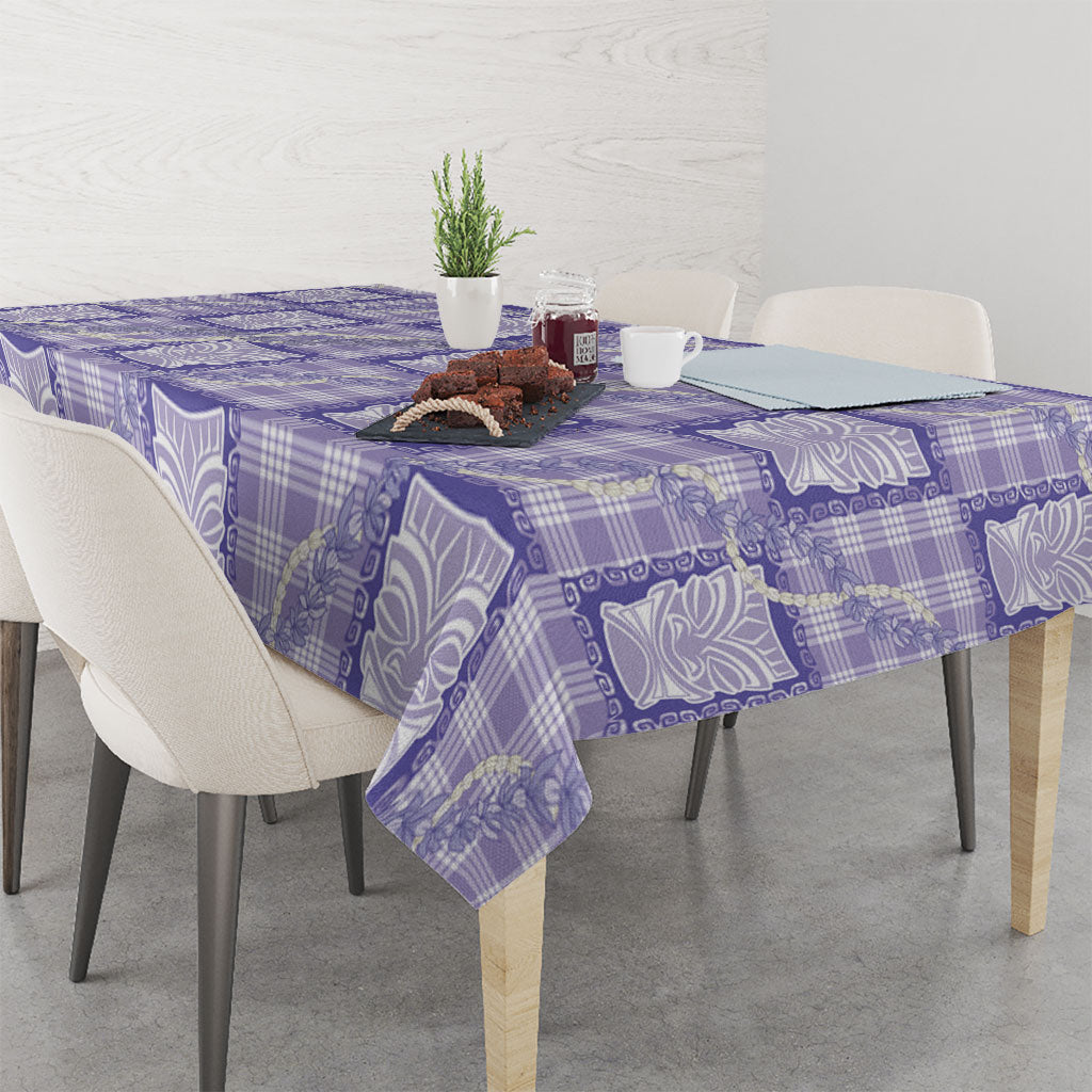 Aloha Hawaii Tiki Palaka Motifs Tablecloth Honohono Lei Purple Elegant Vibes LT14 - Polynesian Pride