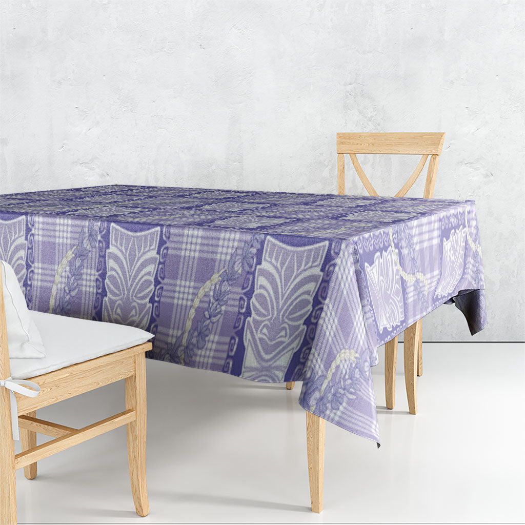 Aloha Hawaii Tiki Palaka Motifs Tablecloth Honohono Lei Purple Elegant Vibes LT14 - Polynesian Pride