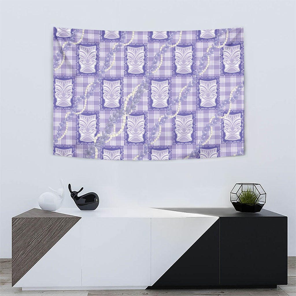 Aloha Hawaii Tiki Palaka Motifs Tapestry Honohono Lei Purple Elegant Vibes LT14 - Polynesian Pride