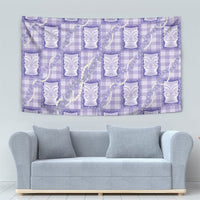 Aloha Hawaii Tiki Palaka Motifs Tapestry Honohono Lei Purple Elegant Vibes LT14 - Polynesian Pride