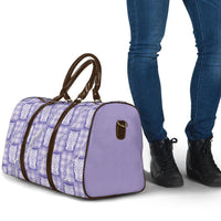 Aloha Hawaii Tiki Palaka Motifs Travel Bag Honohono Lei Purple Elegant Vibes