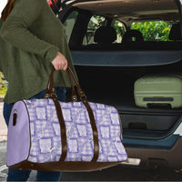 Aloha Hawaii Tiki Palaka Motifs Travel Bag Honohono Lei Purple Elegant Vibes