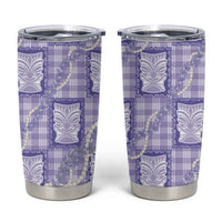 Aloha Hawaii Tiki Palaka Motifs Tumbler Cup Honohono Lei Purple Elegant Vibes