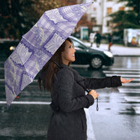 Aloha Hawaii Tiki Palaka Motifs Umbrella Honohono Lei Purple Elegant Vibes LT14 - Polynesian Pride