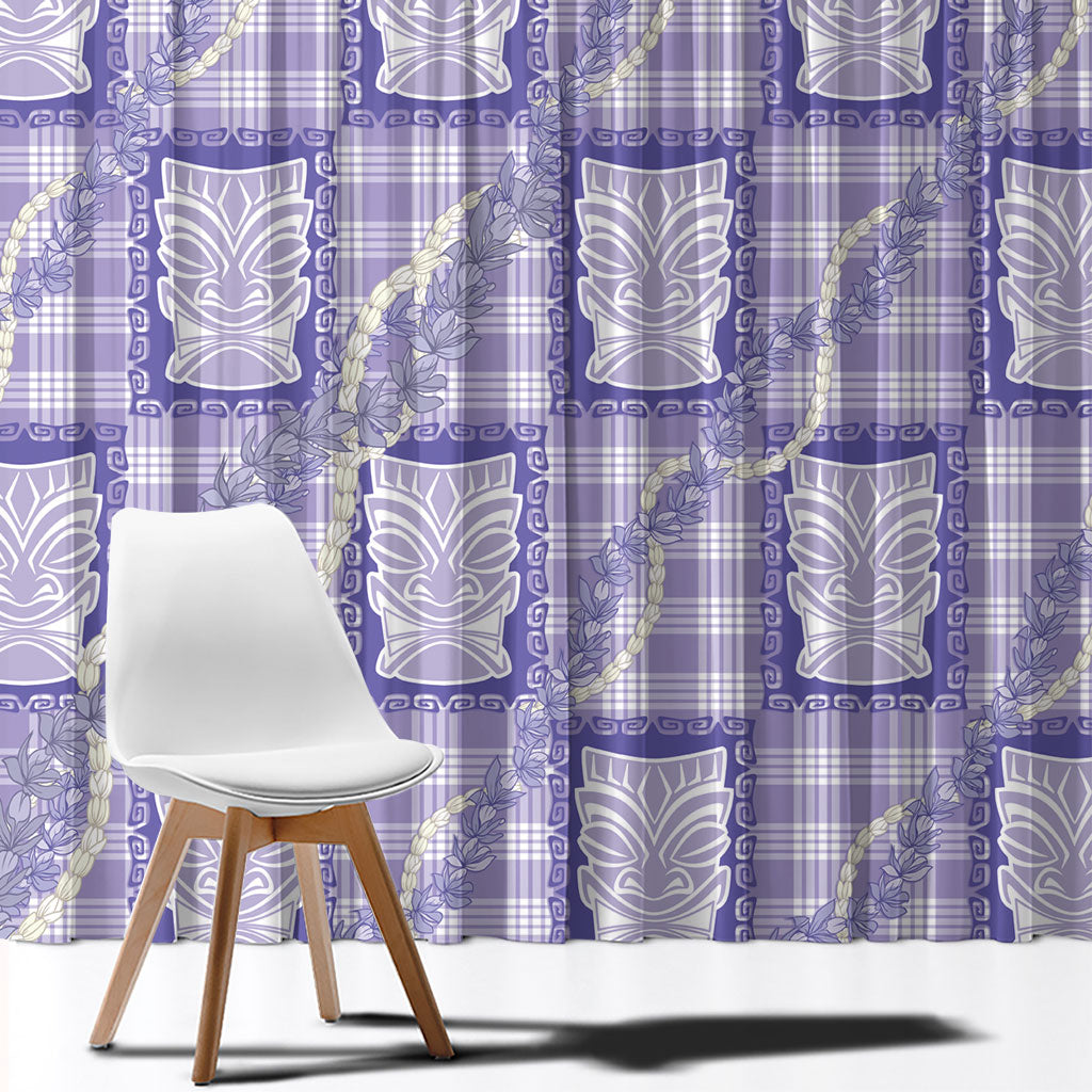 Aloha Hawaii Tiki Palaka Motifs Window Curtain Honohono Lei Purple Elegant Vibes LT14 - Polynesian Pride