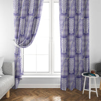 Aloha Hawaii Tiki Palaka Motifs Window Curtain Honohono Lei Purple Elegant Vibes LT14 - Polynesian Pride